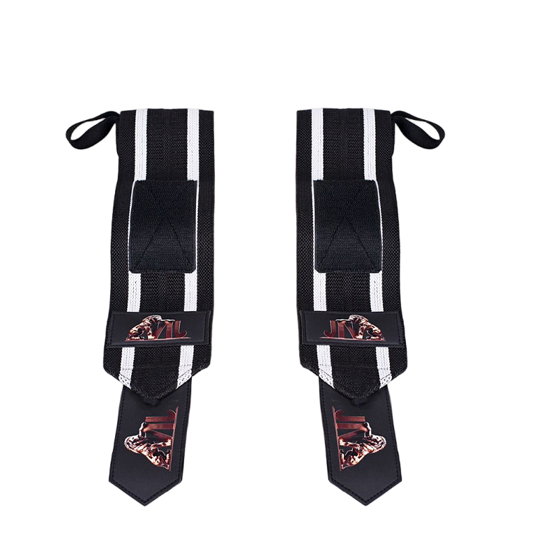 Heavy Duty Wrist Wraps Black-White